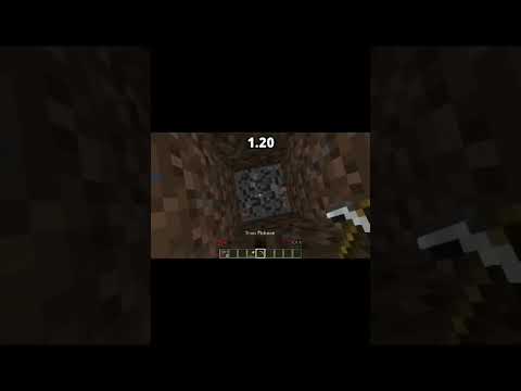 digging straight down in 1.17vs 1.19 vs 1.20 #shorts #minecraft