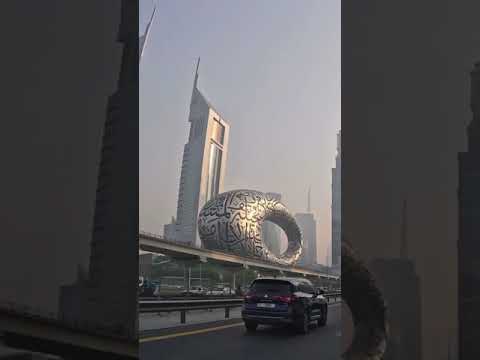 Museum of Future in Sheikh Zayed Road #dubai #museumofthefuturedubai #sheikhzayedroad #dubaidrive