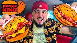 PROVANDO as NOVIDADES de HALLOWEEN de BURGER KING! Pump-King Burger