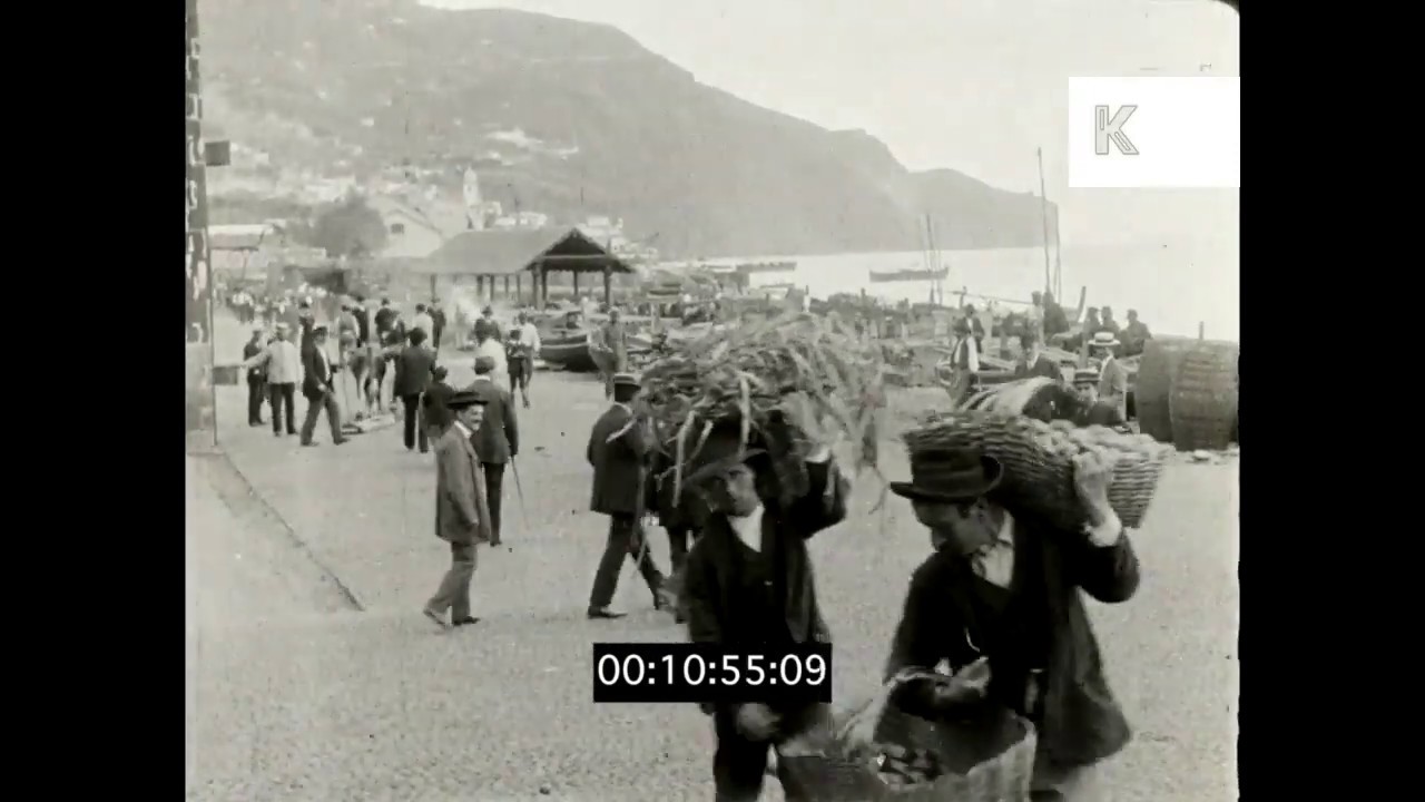 1910s Portugal, Madeira, Holiday, Tourists, 16mm