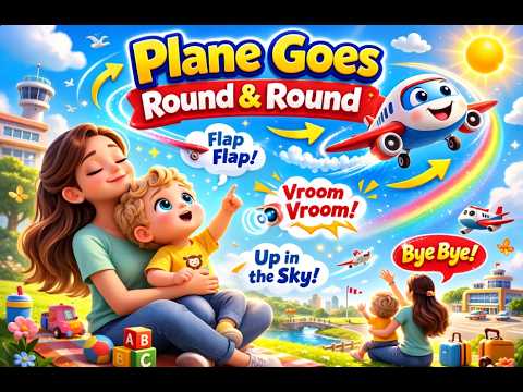 Plane Goes Round and Round ✈️ | Baby Panda Nursery Rhymes..kids english song