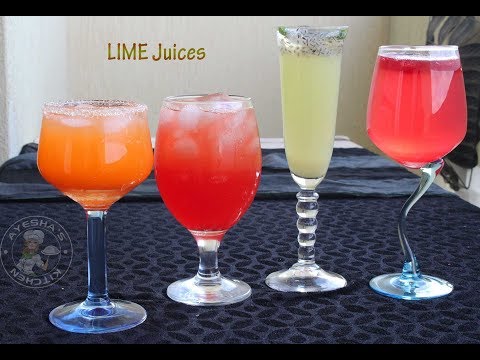 നാരങ്ങാ വെള്ളം ഇങ്ങനെ 4 രീതിയിൽ ഉണ്ടാക്കി നോക്കൂ || Lime Juice in 4 Different Ways Video