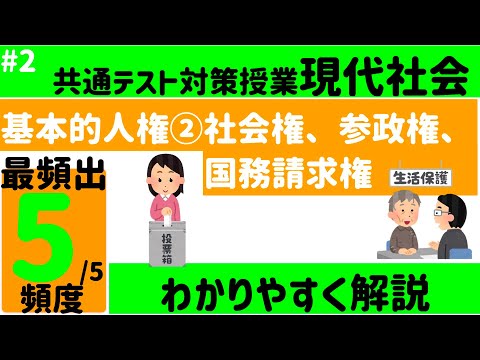 【現代社会】基本的人権②社会権、参政権、国務請求権 過去問20年分徹底分析 - 無学