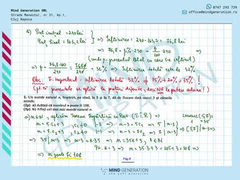 Test Simulare cls a VII a, model Evaluare Nationala