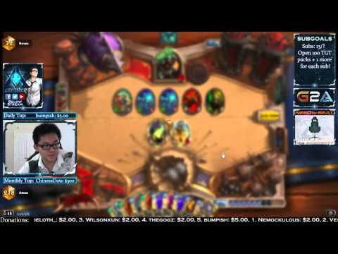 Hearthstone Amaz Playing Ranked and 12 Win Mage Arena (Jul 29 2015)