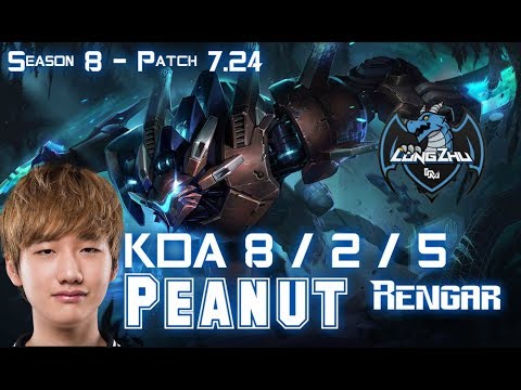 LZ Peanut RENGAR vs XIN ZHAO Jungle - Patch 7.24 KR Ranked