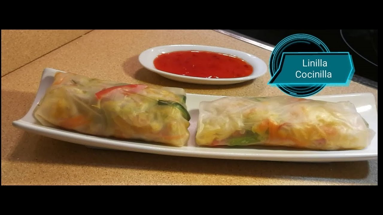 Rollitos de primavera en papel de arroz