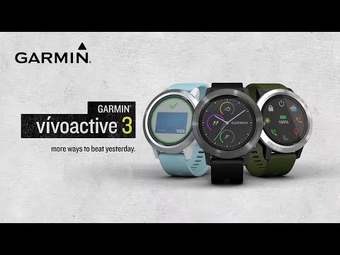 Garmin vívoactive 3: GPS Smartwatch ที่วัดอัตราการเต้นหัวใจที่ข้อมือ