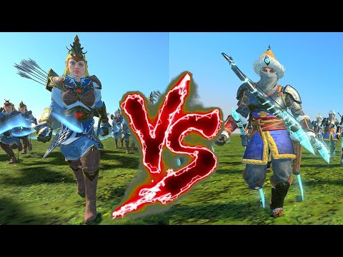 Sisters of Avelorn VS Ice Guard (Swords). Total War Warhammer 3