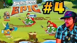 Lets Play Angry Birds EPIC PART 4: Pyro Pig Battle + New Hats &amp; Chuck Orb Upgrade (iOS Face Cam)