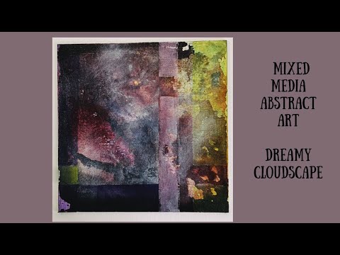 Mixed media abstract art, dreamy cloudscape inspired by @KuenstlerstreichArt