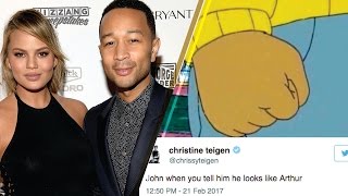 Chrissy Teigen&#39;s PERFECT Reaction to Twitter Comparing Husband John Legend to Arthur Cartoon