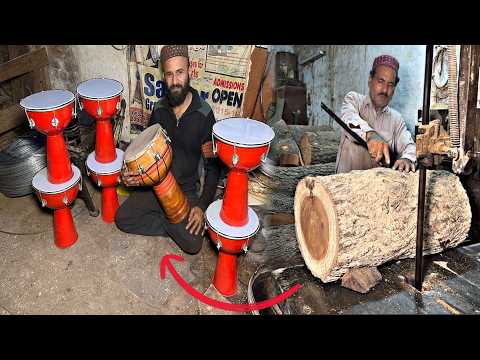 Incredible! Process of Making Wooden Arabic Goblet (Darbuka) Drum With Lathe Machine || How to Make