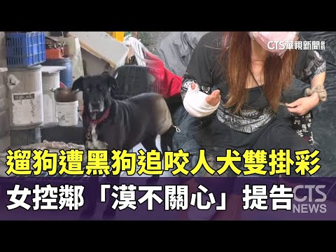 遛狗遭黑狗追咬人犬雙掛彩　女控鄰「漠不關心」提告