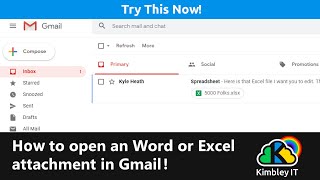 How to open an Word or Excel attachment in Gmail