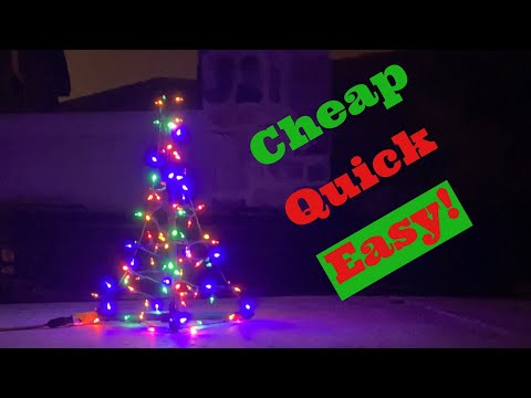 DIY Outdoor Christmas Tree! Cheap, Quick, Easy LED / Christmas lights / Christmas display