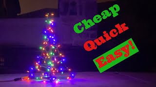 DIY Outdoor Christmas Tree! Cheap, Quick, Easy LED / Christmas lights / Christmas display