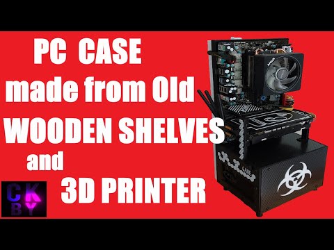 #PCcase made from old Wooden Shelves and 3D printer 🔥(build by yourself)"ROBOT" EnglishGerman-Greece