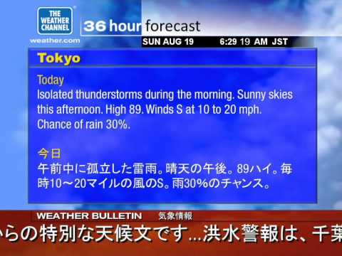 WeatherStar XL Emulation - Tokyo, Japan - Sunday, August 19, 2012 (6:40 AM JST)