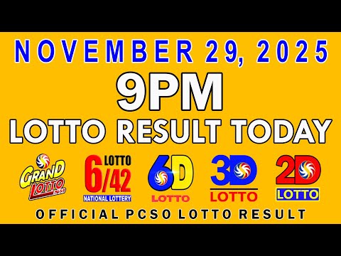 9pm Lotto Result Today PCSO November 29 2025