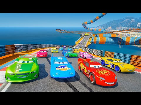 Cars Sky Race — Lightning McQueen vs The King Jackson Storm Cruz Ramirez Chick Hicks and Friends