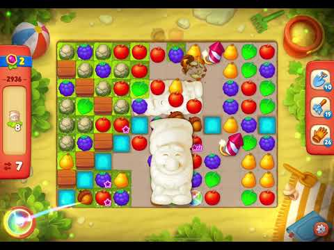 GardenScapes Level 2936 no boosters (21 moves)