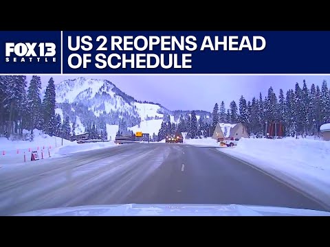 US 2 reopens ahead of schedule from Skykomish, WA to Steven Pass Ski Resort