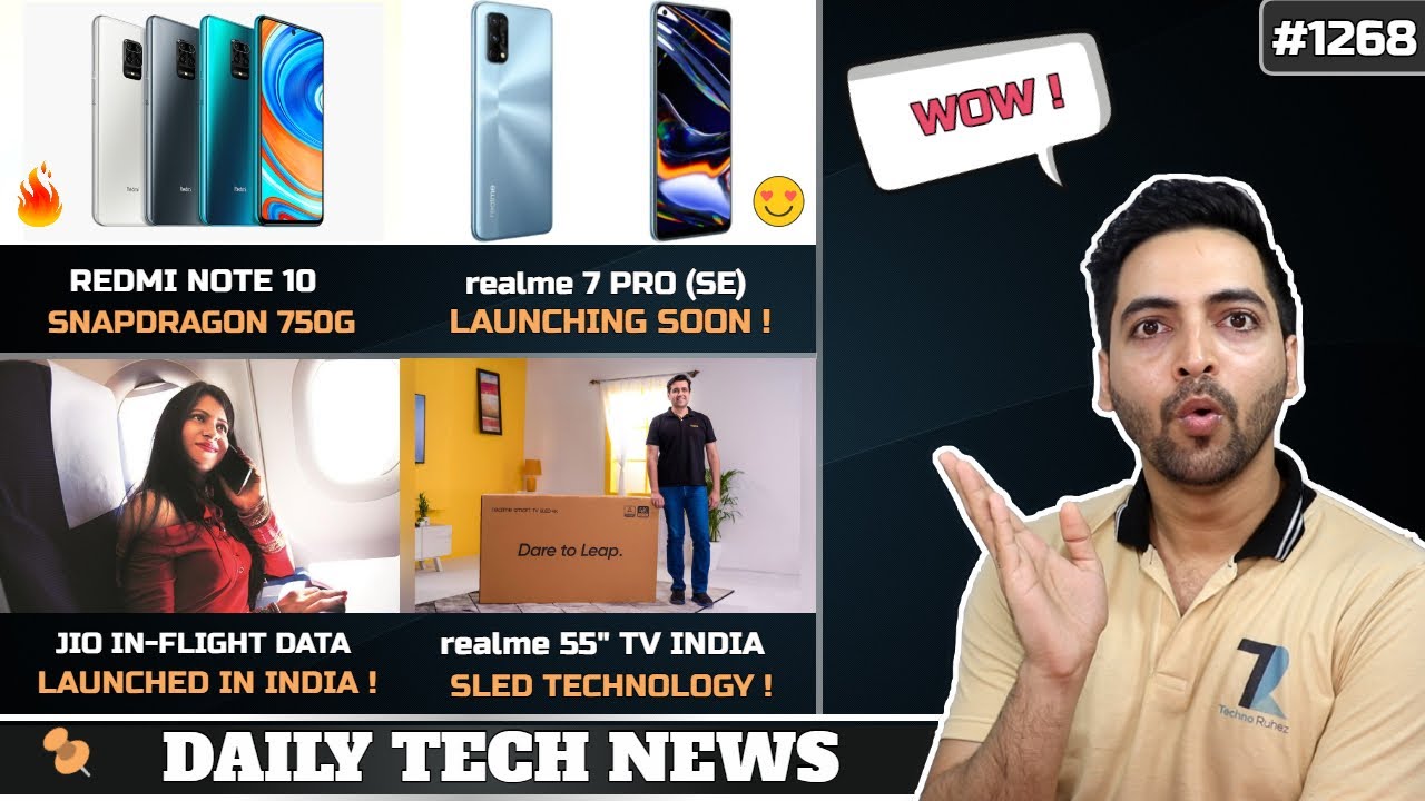 Redmi Note 10 SD 750G,realme 7 Pro(SE),Jio In-flight Data,Amazon Luna Game Streaming India,realme 55