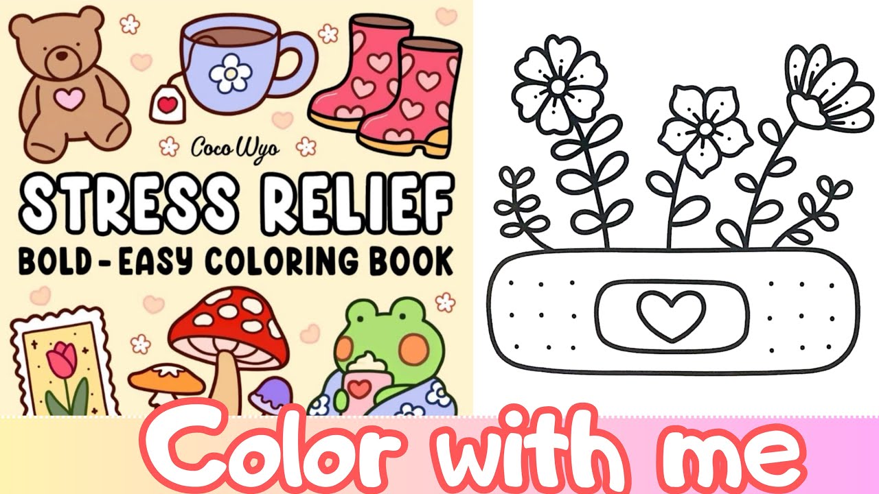 Stress Relief coloring book by Coco Wyo | Relaxing coloring with art markers 