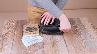 Красивий чоловічий месенджер із фактурної шкіри KARYA 20941 чорний