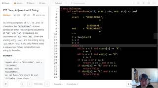 YouTube video '777. Swap Adjacent in LR String | English | Medium'