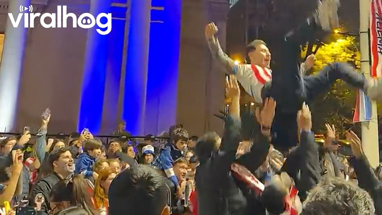 Paraguay Fans Celebrate Their Victory Over Germany || ViralHog