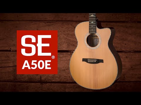 PRS Paul Reed Smith SE A50E Angeles Acoustic-Electric Guitar, Black Gold w/ Case image 4