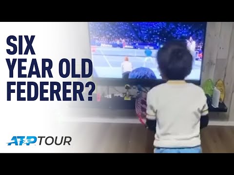 Теннис Six-Year-Old Imitates Roger Federer | ATP