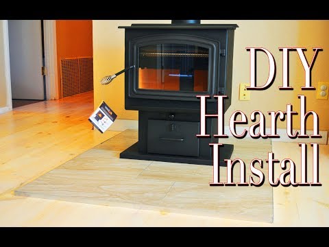 Quick And Easy DIY Hearth For Our New Wood Stove!