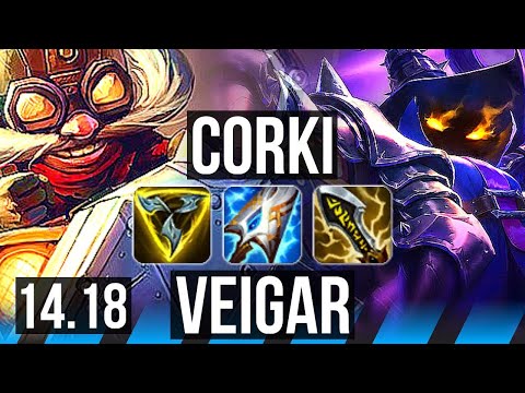 CORKI vs VEIGAR (MID) | 10/3/6 | BR Grandmaster | 14.18