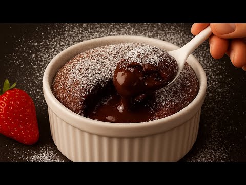 3-Ingredient Chocolate Lava Cake – Flourless, Gluten-Free & So Irresistible! 🍫