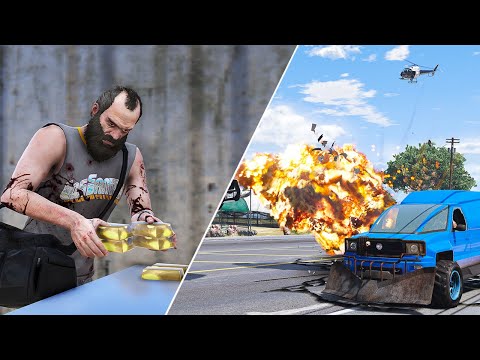 GTA 5 THE TREVOR'S ROBBERY AND ESCAPE THE POLICE - CINEMATIC PICTURE ep.24