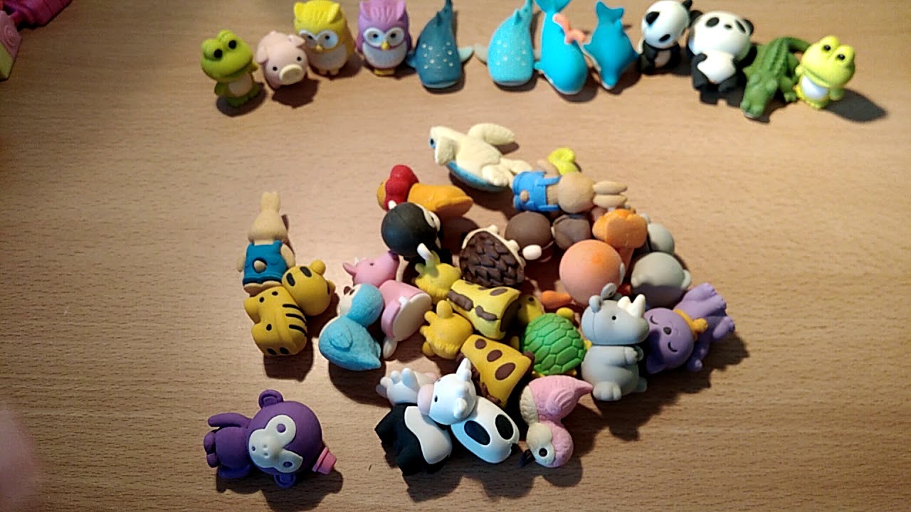 Enseñando mis gomas de borrar con formas #1parte