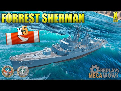 Destroyer Forrest Sherman 5 Kills & 192K Damage | World of Warships