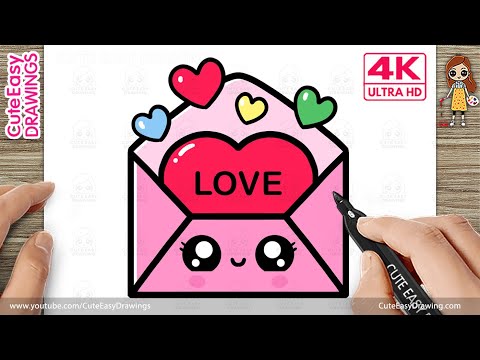 How to Draw a Cute Kawaii Heart letter with “LOVE” | Easy Step-by-Step Drawing for Kids | 4K