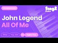 All of Me (Female Key - Karaoke Demo) John Legend ...