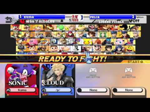 WSS 7 Singles - Kuma (Sonic) vs Pelca (Cloud + Diddy) - SSB4 LF - Smash 4 - Smash for Wii U
