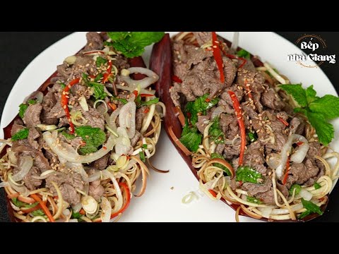 Bí quyết làm nộm bò hoa chuối, thịt bò mềm và hoa chuối để lâu không bị thâm đen