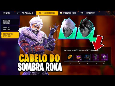 FINALMENTE?! PEGUE CABELO DO SOMBRA ROXA E ITENS GRÁTIS AMANHÃ NO FREE FIRE