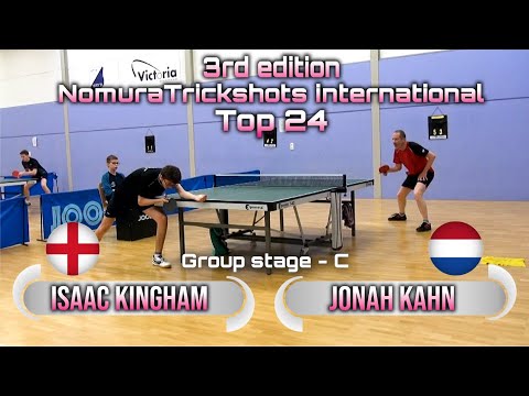 Top 24 Group C Isaac Kingham vs Jonah Kahn - Nomuratrickshots international #tabletennis