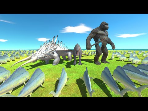 Who Hunt The Most Mahi Mahi Fish - Carnivore Dinosaurs VS Mutant Primates - ARBS