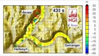 preview picture of video 'Numerical model tsunami Aaknes - Geiranger - Hellesylt'
