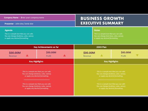 Business Growth Executive Summary Animated PPT Slides
