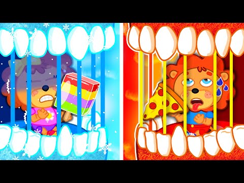 Pequeño Leon | Comida fria y caliente | Dibujos animados | Video Para Niños